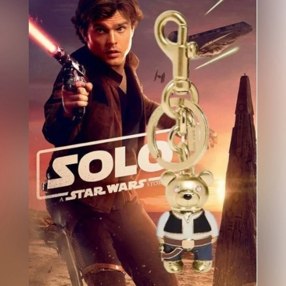 NWT-Star Wars X Coach Hans Solo Metal Bear Bag Charm Keychain F78816 New